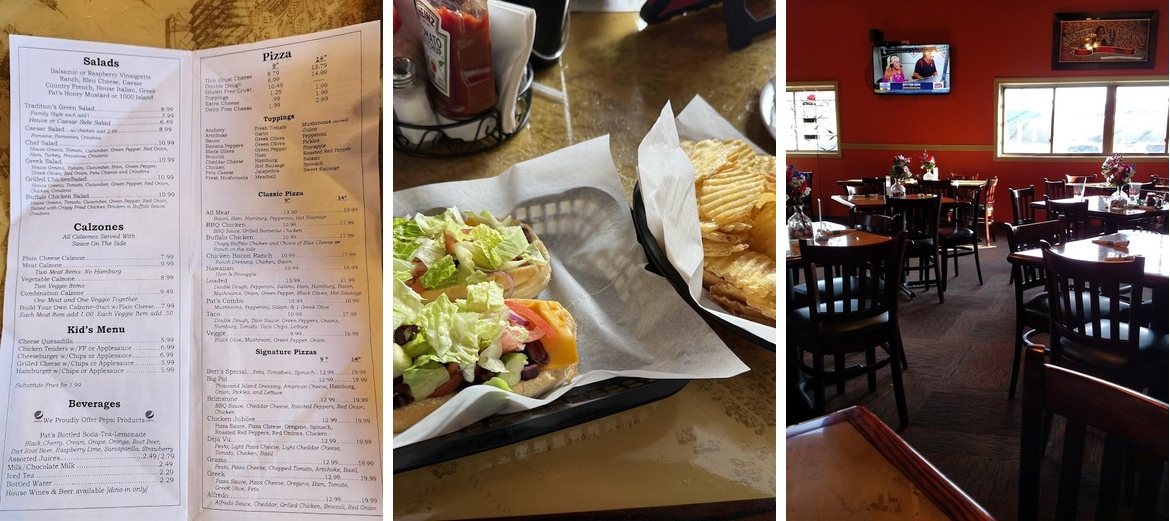 Pat's Pizza Menu